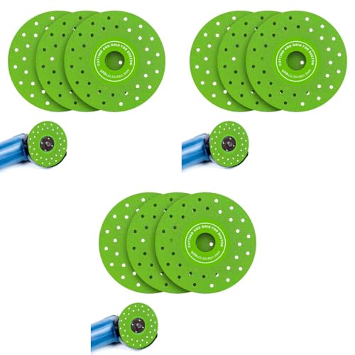 Serplex® 9PCS Diamond Saw Blades 11.5cm Diameter Multi-Pore Abrasive Disc for Cutting Polishing Universal Hard for Porcelain Ceramic Granite Marble Serplex® 9PCS Diamond Saw Blades 11.5cm Diameter Multi-Pore Abrasive Disc for Cutting Polishing Universal Hard for Porcelain Ceramic Granite Marble